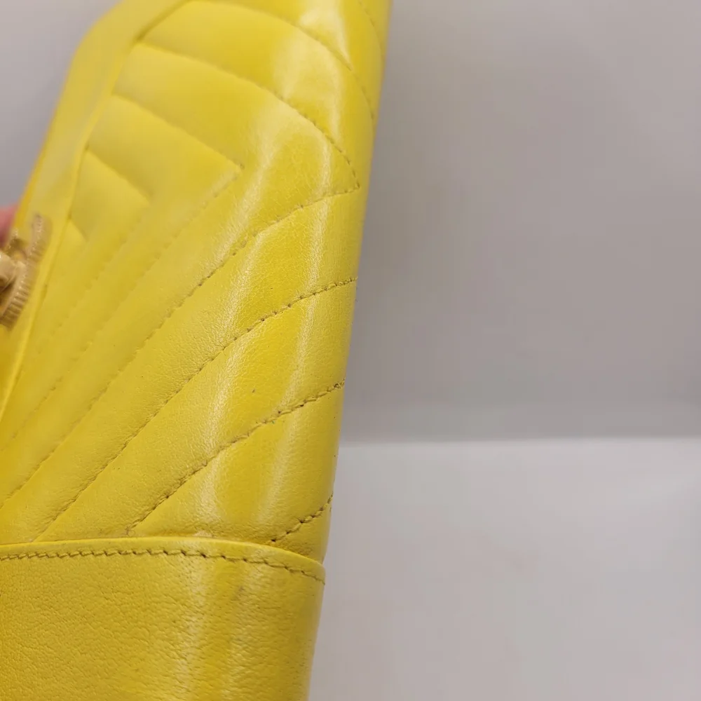 Chanel Yellow Quilted Leather Wallet